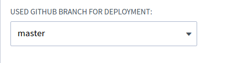 Selecting the GitHub deployment branch Selecting the GitHub deployment branch